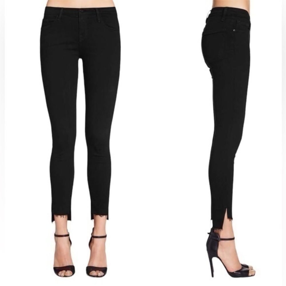 Frame Mid Rise Le Skinny De Jeanne In Film Noir (Black) Size 27